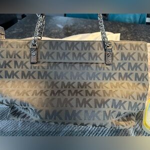 EUC Michael Kors Charcoal Monogram Shoulder Bag